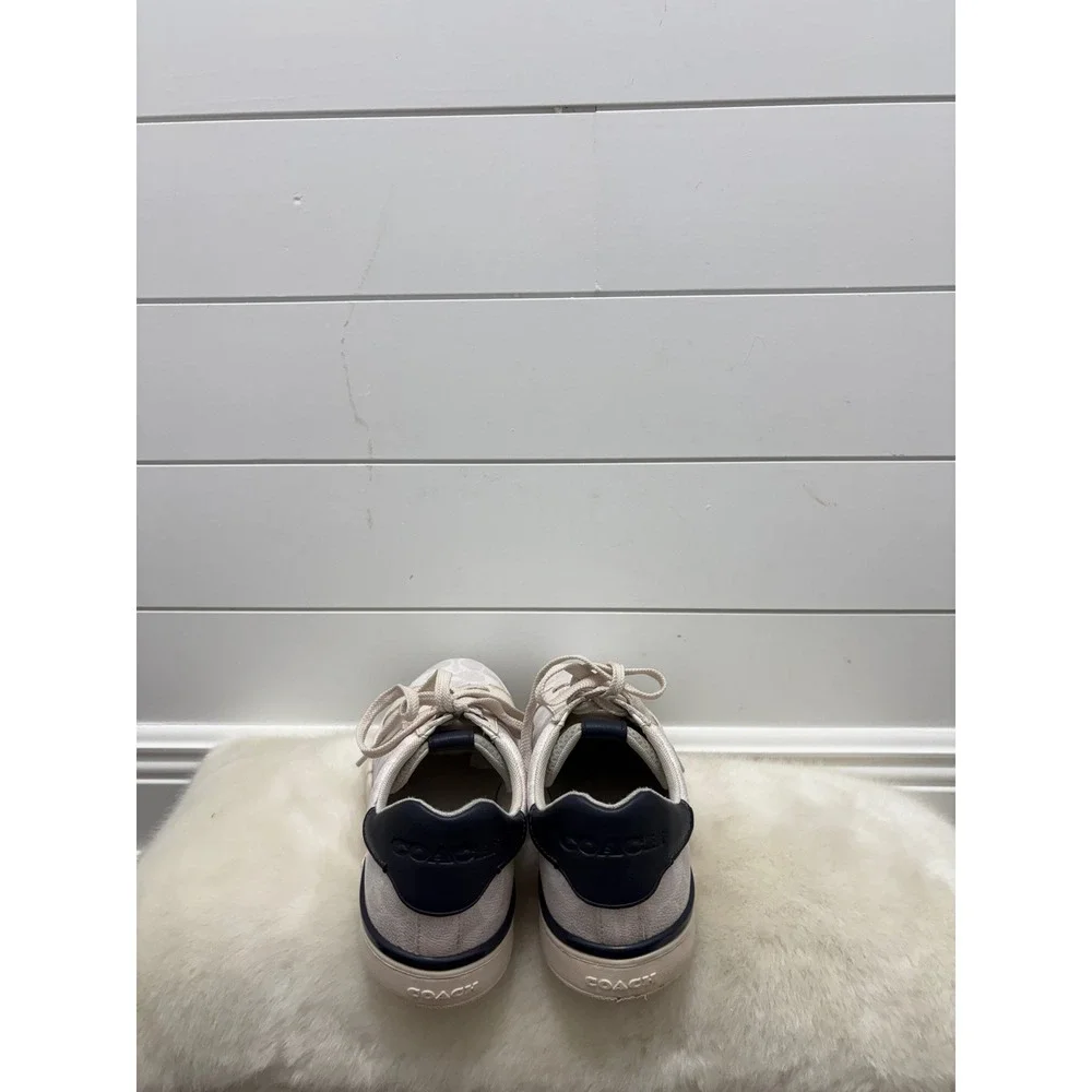 Coach Signature Low Sneakers And Womens Sz 9D White Leather Lifestyle Shoes